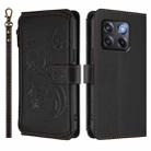 For OnePlus 10T 5G / Ace Pro 5G Butterfly Love Flower Multi-card Zipper Wallet Leather Phone Case(Black) - 2