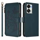 For OnePlus Nord 2T Butterfly Love Flower Multi-card Zipper Wallet Leather Phone Case(Dark Green) - 2