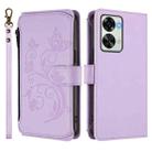 For OnePlus Nord 2T Butterfly Love Flower Multi-card Zipper Wallet Leather Phone Case(Light Purple) - 2