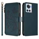 For OnePlus 10R / Ace Butterfly Love Flower Multi-card Zipper Wallet Leather Phone Case(Dark Green) - 2