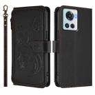 For OnePlus 10R / Ace Butterfly Love Flower Multi-card Zipper Wallet Leather Phone Case(Black) - 2