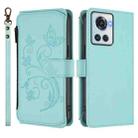 For OnePlus 10R / Ace Butterfly Love Flower Multi-card Zipper Wallet Leather Phone Case(Mint Green) - 2