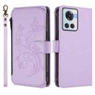 For OnePlus 10R / Ace Butterfly Love Flower Multi-card Zipper Wallet Leather Phone Case(Light Purple) - 2
