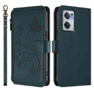 For OnePlus Nord CE2 5G Butterfly Love Flower Multi-card Zipper Wallet Leather Phone Case(Dark Green) - 2