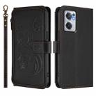 For OnePlus Nord CE2 5G Butterfly Love Flower Multi-card Zipper Wallet Leather Phone Case(Black) - 2