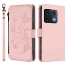 For OnePlus 10 Pro 5G Butterfly Love Flower Multi-card Zipper Wallet Leather Phone Case(Pink) - 2