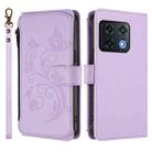 For OnePlus 10 Pro 5G Butterfly Love Flower Multi-card Zipper Wallet Leather Phone Case(Light Purple) - 2