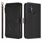 For TCL 30 SE Butterfly Love Flower Multi-card Zipper Wallet Leather Phone Case(Black) - 2