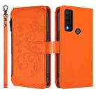 For TCL 30 XE 5G / 30 V 5G / T781S Butterfly Love Flower Multi-card Zipper Wallet Leather Phone Case(Orange) - 2