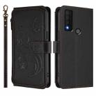 For TCL 30 XE 5G / 30 V 5G / T781S Butterfly Love Flower Multi-card Zipper Wallet Leather Phone Case(Black) - 2