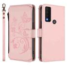 For TCL 30 XE 5G / 30 V 5G / T781S Butterfly Love Flower Multi-card Zipper Wallet Leather Phone Case(Pink) - 2