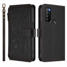 For TCL 30 XL / T701DL Butterfly Love Flower Multi-card Zipper Wallet Leather Phone Case(Black) - 2