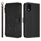 For TCL 30T / T603DL Butterfly Love Flower Multi-card Zipper Wallet Leather Phone Case(Black) - 2
