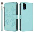 For TCL 30T / T603DL Butterfly Love Flower Multi-card Zipper Wallet Leather Phone Case(Mint Green) - 2