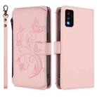 For TCL 30T / T603DL Butterfly Love Flower Multi-card Zipper Wallet Leather Phone Case(Pink) - 2