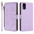 For TCL 30T / T603DL Butterfly Love Flower Multi-card Zipper Wallet Leather Phone Case(Light Purple) - 2