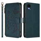 For TCL 30Z / T602DL / 30 LE / T602DL Butterfly Love Flower Multi-card Zipper Wallet Leather Phone Case(Dark Green) - 2