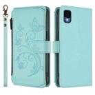 For TCL 30Z / T602DL / 30 LE / T602DL Butterfly Love Flower Multi-card Zipper Wallet Leather Phone Case(Mint Green) - 2