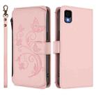 For TCL 30Z / T602DL / 30 LE / T602DL Butterfly Love Flower Multi-card Zipper Wallet Leather Phone Case(Pink) - 2