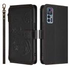 For TCL 30 4G / 5G / 30+ Butterfly Love Flower Multi-card Zipper Wallet Leather Phone Case(Black) - 2