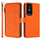 For TCL 50 5G / 50 XE NxtPaper 5G Butterfly Love Flower Multi-card Zipper Wallet Leather Phone Case(Orange) - 2