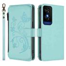 For TCL 50 5G / 50 XE NxtPaper 5G Butterfly Love Flower Multi-card Zipper Wallet Leather Phone Case(Mint Green) - 2