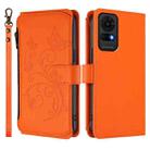 For TCL 50 LE 5G / T510SPP / K23 / K24 Butterfly Love Flower Multi-card Zipper Wallet Leather Phone Case(Orange) - 2