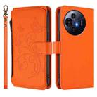 For TCL 50 NxtPaper / 50 Pro NxtPaper 5G Butterfly Love Flower Multi-card Zipper Wallet Leather Phone Case(Orange) - 2