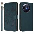 For TCL 50 NxtPaper / 50 Pro NxtPaper 5G Butterfly Love Flower Multi-card Zipper Wallet Leather Phone Case(Dark Green) - 2