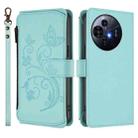 For TCL 50 NxtPaper / 50 Pro NxtPaper 5G Butterfly Love Flower Multi-card Zipper Wallet Leather Phone Case(Mint Green) - 2