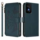 For TCL 50 SE / 40 NxtPaper 4G Butterfly Love Flower Multi-card Zipper Wallet Leather Phone Case(Dark Green) - 2