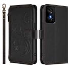 For TCL 50 SE / 40 NxtPaper 4G Butterfly Love Flower Multi-card Zipper Wallet Leather Phone Case(Black) - 2
