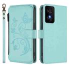 For TCL 50 SE / 40 NxtPaper 4G Butterfly Love Flower Multi-card Zipper Wallet Leather Phone Case(Mint Green) - 2