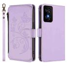 For TCL 50 SE / 40 NxtPaper 4G Butterfly Love Flower Multi-card Zipper Wallet Leather Phone Case(Light Purple) - 2