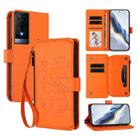 For TCL 50 XE Butterfly Love Flower Multi-card Zipper Wallet Leather Phone Case(Orange) - 1