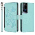For TCL 50 XE Butterfly Love Flower Multi-card Zipper Wallet Leather Phone Case(Mint Green) - 2