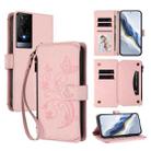 For TCL 50 XE Butterfly Love Flower Multi-card Zipper Wallet Leather Phone Case(Pink) - 1