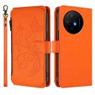 For TCL 50 XL / 50 XL NxtPaper 5G Butterfly Love Flower Multi-card Zipper Wallet Leather Phone Case(Orange) - 2
