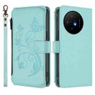 For TCL 50 XL / 50 XL NxtPaper 5G Butterfly Love Flower Multi-card Zipper Wallet Leather Phone Case(Mint Green) - 2