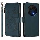 For TCL 60 NxtPaper Butterfly Love Flower Multi-card Zipper Wallet Leather Phone Case(Dark Green) - 2