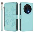 For TCL 60 NxtPaper Butterfly Love Flower Multi-card Zipper Wallet Leather Phone Case(Mint Green) - 2
