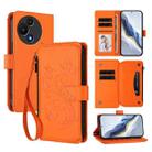 For TCL 60 SE NxtPaper Butterfly Love Flower Multi-card Zipper Wallet Leather Phone Case(Orange) - 1