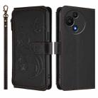 For TCL 60 SE NxtPaper Butterfly Love Flower Multi-card Zipper Wallet Leather Phone Case(Black) - 2
