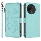 For TCL 60 SE NxtPaper Butterfly Love Flower Multi-card Zipper Wallet Leather Phone Case(Mint Green) - 2