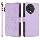 For TCL 60R Butterfly Love Flower Multi-card Zipper Wallet Leather Phone Case(Light Purple) - 2