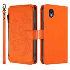 For TCL 201 Butterfly Love Flower Multi-card Zipper Wallet Leather Phone Case(Orange) - 2