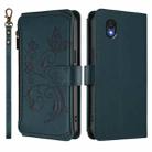 For TCL 201 Butterfly Love Flower Multi-card Zipper Wallet Leather Phone Case(Dark Green) - 2