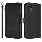 For TCL 201 Butterfly Love Flower Multi-card Zipper Wallet Leather Phone Case(Black) - 2