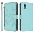 For TCL 201 Butterfly Love Flower Multi-card Zipper Wallet Leather Phone Case(Mint Green) - 2