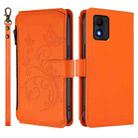 For TCL 303 Butterfly Love Flower Multi-card Zipper Wallet Leather Phone Case(Orange) - 2
